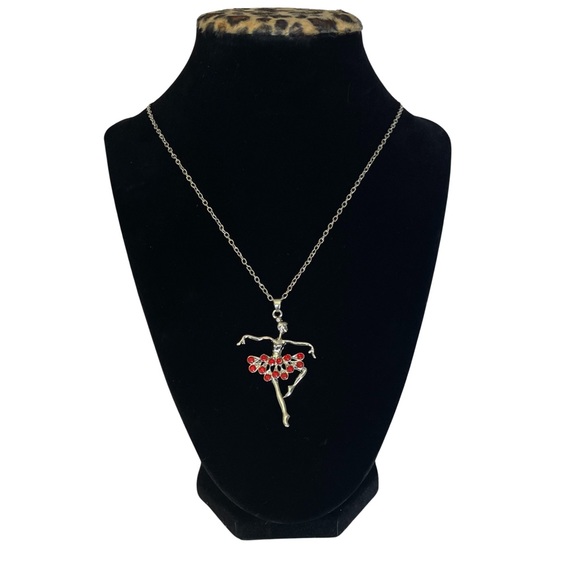 🆕 Silver Ballerina Necklace -Red - Picture 5 of 12